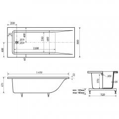 Ванна из литьевого мрамора Delice France Diapason 165x80 DLR330018