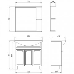 Зеркало ASB-Mebel Альпина 80