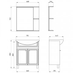 Комплект мебели ASB-Mebel Альпина 70