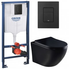 Инсталляция Grohe 38811KF0 + унитаз Bloomix Black Diamond MD1055T/UF01 безободковый торнадо с сиденьем