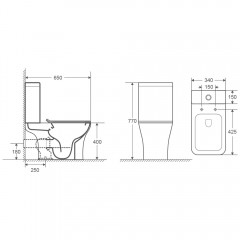 Унитаз Azario Fretta Square AZ1215A безободковый