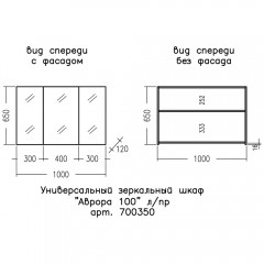 Зеркало-шкаф СаНта Аврора 100 700350