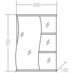 Зеркало-шкаф СаНта Волна 50 L 101005