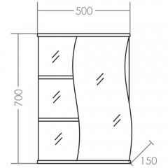 Зеркало-шкаф СаНта Волна 50 R 101006