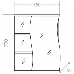 Зеркало-шкаф СаНта Волна 55 R 101010
