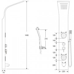 Душевая панель Cerutti Twin BK CT9984