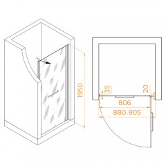 Душевая дверь RGW Passage PA-103Gb 90 020810309-16