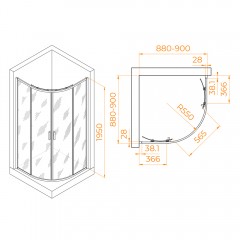 Душевое ограждение RGW Passage PA-52B 90x90 03085299-14