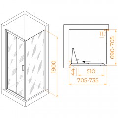 Душевое ограждение RGW Passage PA-132B 70x70 060813277-14