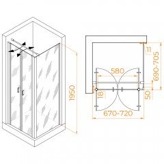 Душевое ограждение RGW Passage PA-134B 70x70 060813477-014