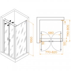 Душевое ограждение RGW Passage PA-134B 80x80 060813488-014