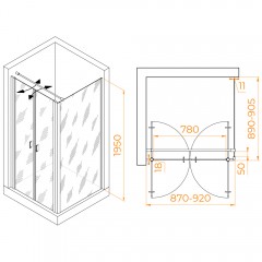 Душевое ограждение RGW Passage PA-134B 90x90 060813499-014