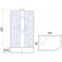 Душевая кабина River Nara Б/К XL 100/80/44 MT L