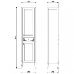 Пенал ASB-Woodline Салерно 40 белый массив ясеня