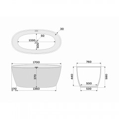 Ванна акриловая Delice France Rondo 170x76 белый DLR440104W