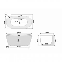 Ванна акриловая Delice France Voyage 170x80 синий DLR440106Bu