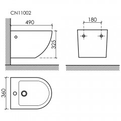 Биде подвесное Ceramica Nova Uno CN11002