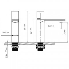 Смеситель для раковины Vincea Vogue VBF-4V3GM