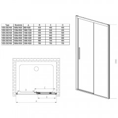 Душевая дверь Vincea Soft VDS-3SO110CLGM