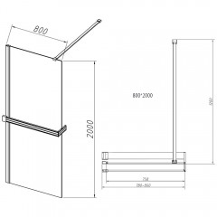 Душевое ограждение Vincea Walk-In HR VSW-4HR800CG