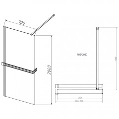 Душевое ограждение Vincea Walk-In HR VSW-4HR900CGG