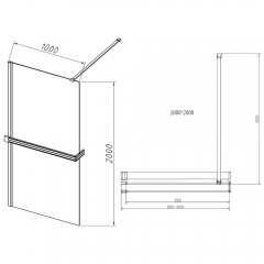 Душевое ограждение Vincea Walk-In HR VSW-4HR100CLB