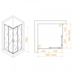 Душевое ограждение RGW Passage PA-030B 100x100 350803000-14