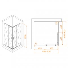 Душевое ограждение RGW Passage PA-030B 90x90 3508103099-24