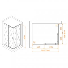 Душевое ограждение RGW Passage PA-040B 80x100 3508104080-14