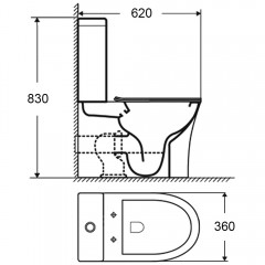 Унитаз Bloomix Alan 1219SB/UF1 Ceramic+ безободковый с функцией биде и смесителем