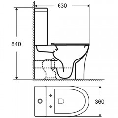 Унитаз Bloomix Olimp 12005T/UF1 Ceramic+ безободковый торнадо