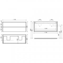 Тумба под раковину Sancos Cento CN120-2W