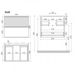 Тумба под раковину Sancos Delta DL60GR