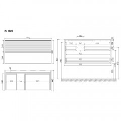Тумба под раковину Sancos Delta DL100LGR