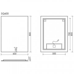 Зеркало Sancos Square SQ600