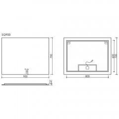 Зеркало Sancos Square SQ900