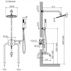 Душевая система встраиваемая Sancos Select SC3004MB