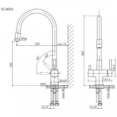 Смеситель для кухни Sancos Arno SC4005GG