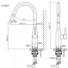 Смеситель для кухни Sancos Grand SC4002BG