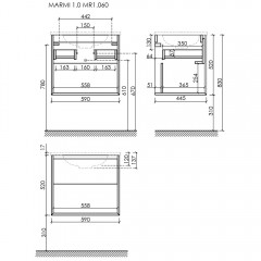 Тумба под раковину Sancos Marmi 1.0 MR1.060EG