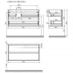 Тумба под раковину Sancos Marmi 2.0 MR2.0100LECH