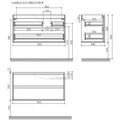 Тумба под раковину Sancos Marmi 2.0 MR2.0100REG