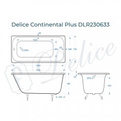 Ванна чугунная Delice France Continental Plus 150x70 DLR230633