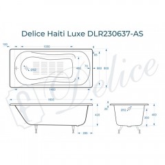 Ванна чугунная Delice France Haiti Luxe 160x80 DLR230637-AS