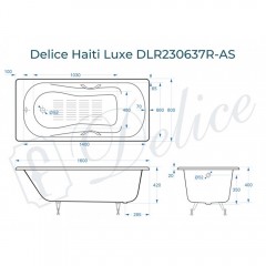 Ванна чугунная Delice France Haiti Luxe 160x80 DLR230637R-AS