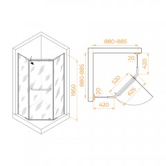 Душевое ограждение RGW Passage PA-081B 90x90 35088199-24