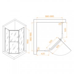 Душевое ограждение RGW Passage PA-091B 90x100 35089190-14