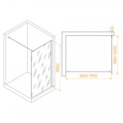 Душевое ограждение RGW Walk In WA-010G 100 351001010-16