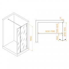 Душевое ограждение RGW Walk In WA-050Gb 60 351005063-16