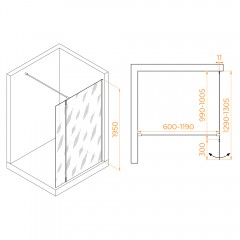 Душевое ограждение RGW Walk In WA-050Gb 100 351005003-16